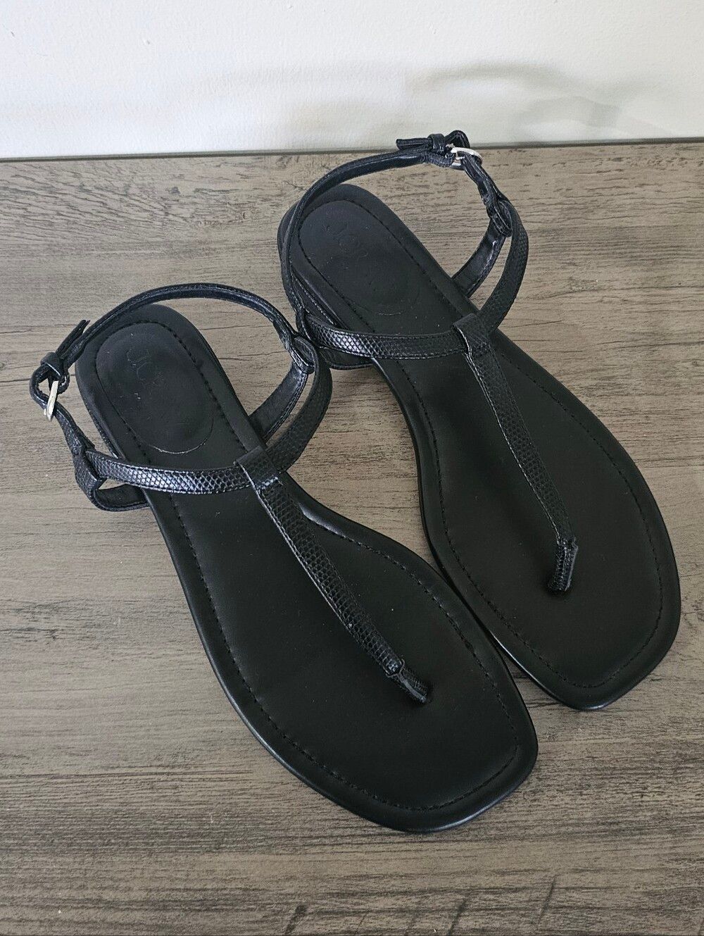 J.Crew Sadie Black ankle strap thong sandals 7 1/2